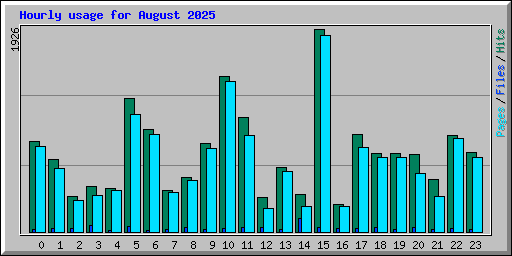 Hourly usage for August 2025
