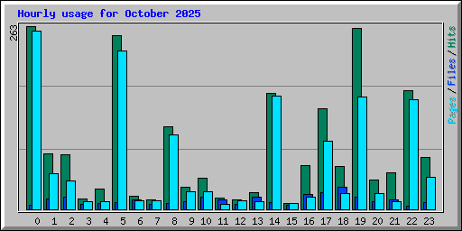 Hourly usage for October 2025