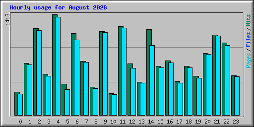Hourly usage for August 2026